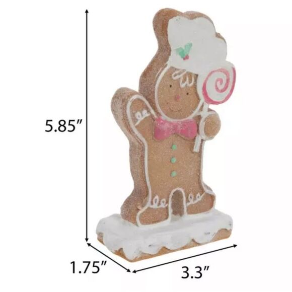 Glitter Gingerbread Cookie With Pink Lollipop - Picture 2 of 4